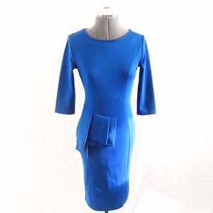 🎀 5/$25 NWT Amazon royal blue pleated detail sheath dress sz S